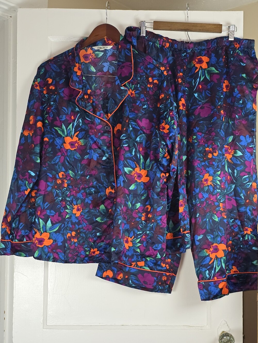 Pioneer Woman Woven Two Piece Blue and Purple Pajama Set 2X